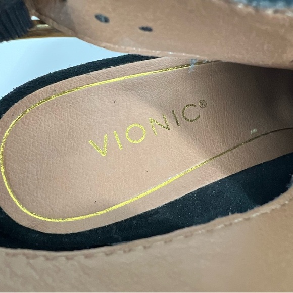 VIONIC Lacey Tortoise Block Heel Sling Back Black Suede Shoes Rubber Sole Size 8 - Picture 2 of 8